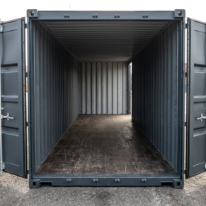 Open 40ft high cube container met zicht op de lege laadruimte